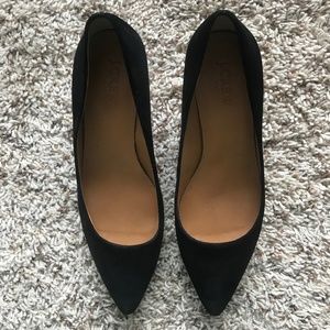 J Crew Black Suede Heels